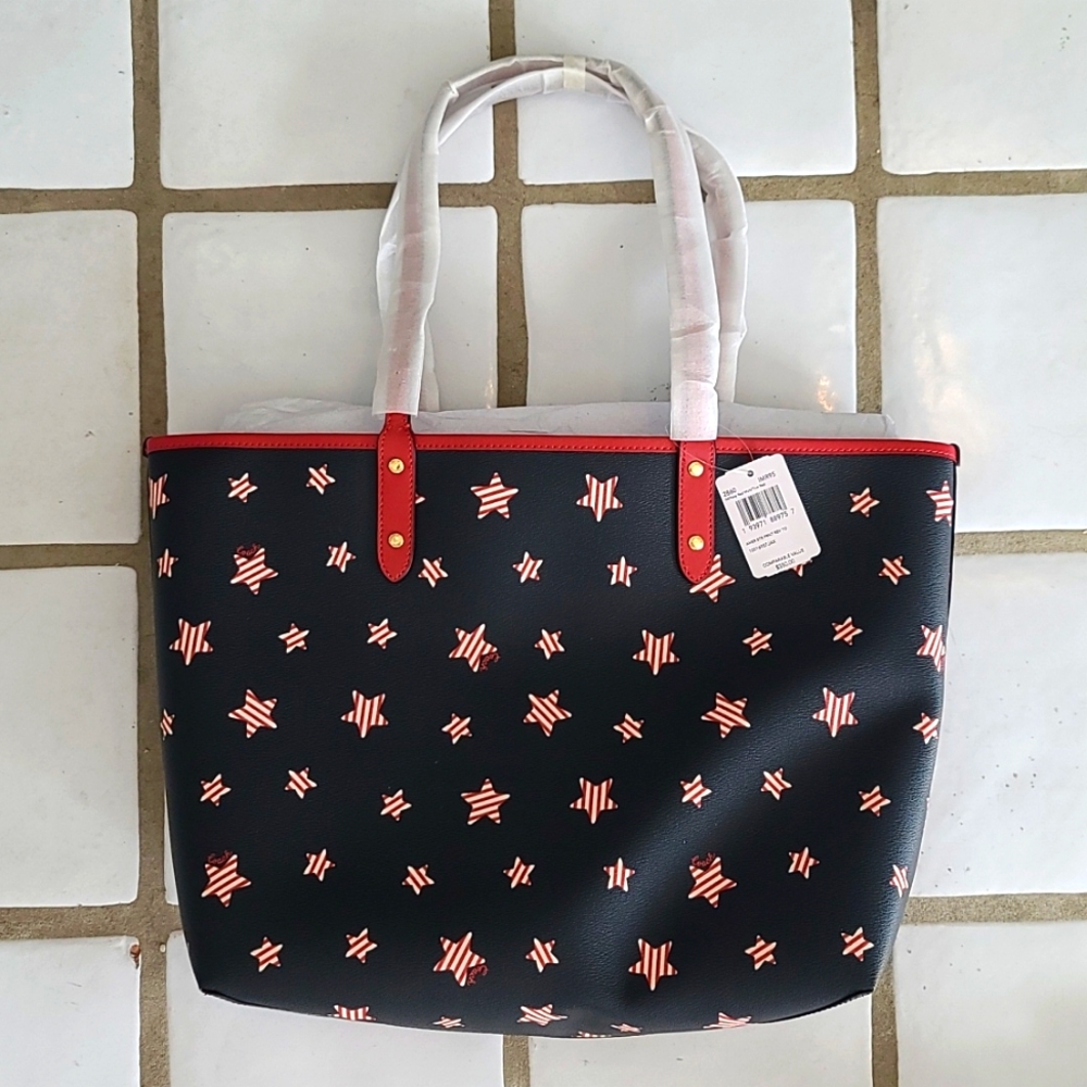Coach American Star print large tote